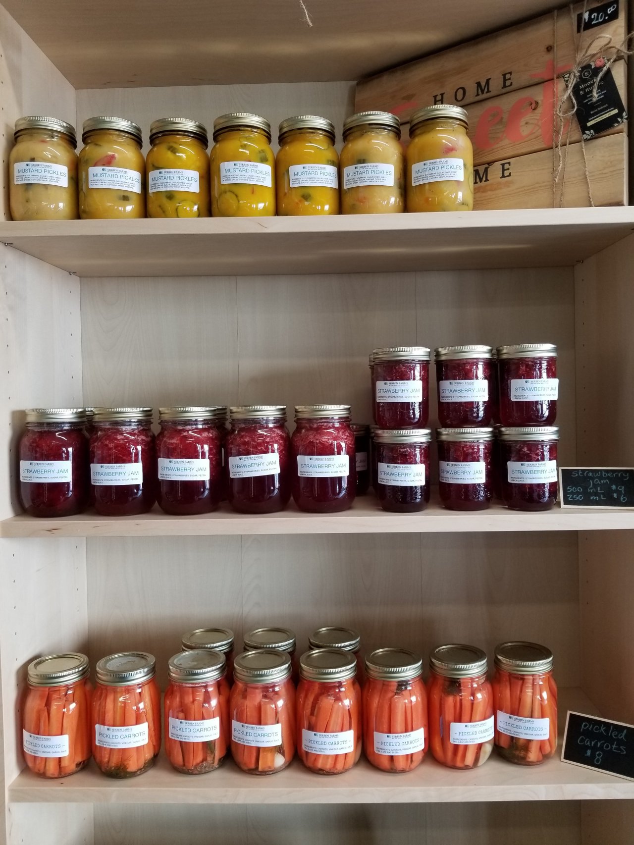  Jars of preserves at Serben Farm Store