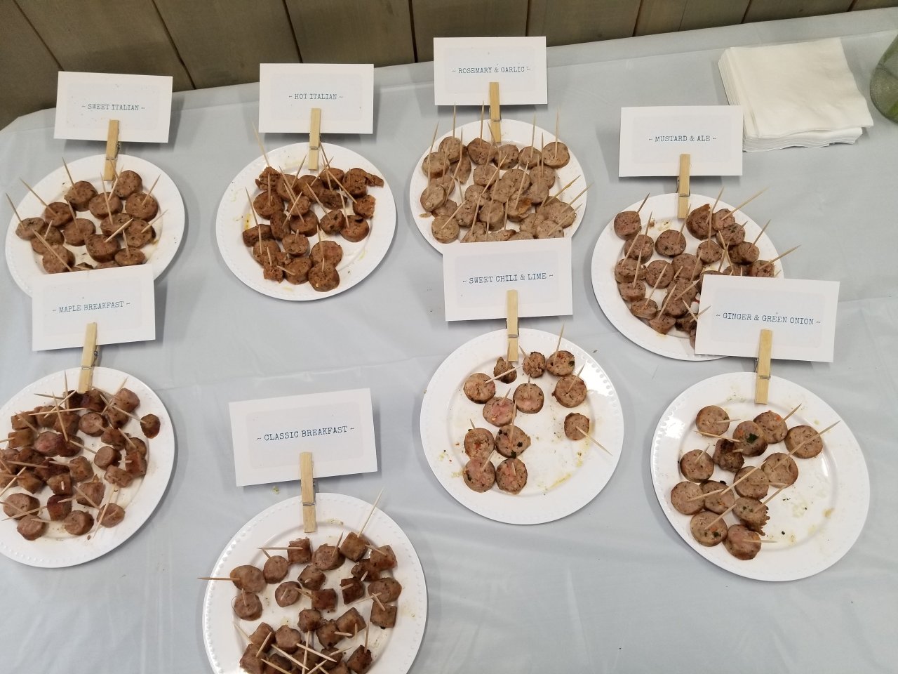 Serben Farms sausage samples